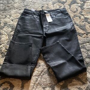 Good American Black High Rise Jeans Washed Effect